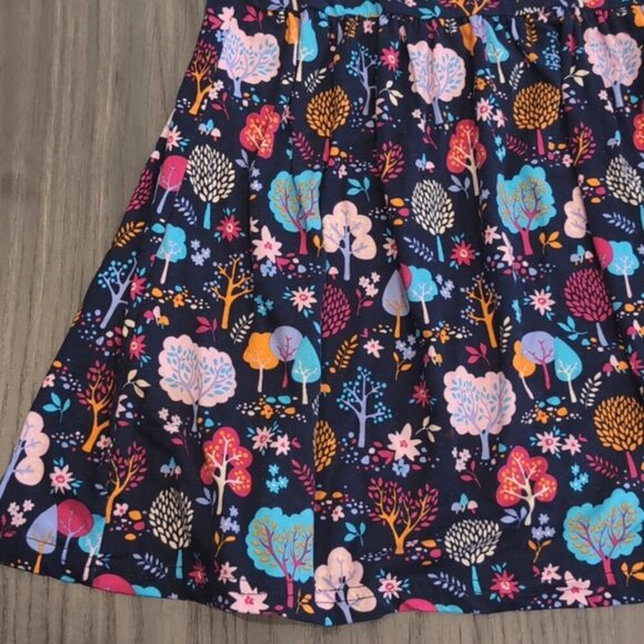 3/$20 Picapino Printed Midi Dress Short Sleeve Flared Girls Size 6 Pink Blue - Picture 4 of 11
